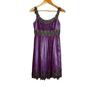 Adrianna Papell evening silk beaded mini dress